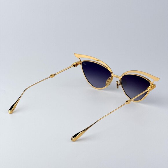 Valentino Women BRAND NEW Sunglasses Titanium Gold Grey Cat Eye V - GLASSLINER - Picture 9 of 12